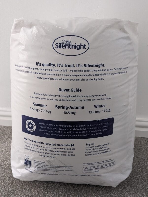 Silentnight Just Like Down 13.5 Tog Single Duvet – RRP £28 - Image 3