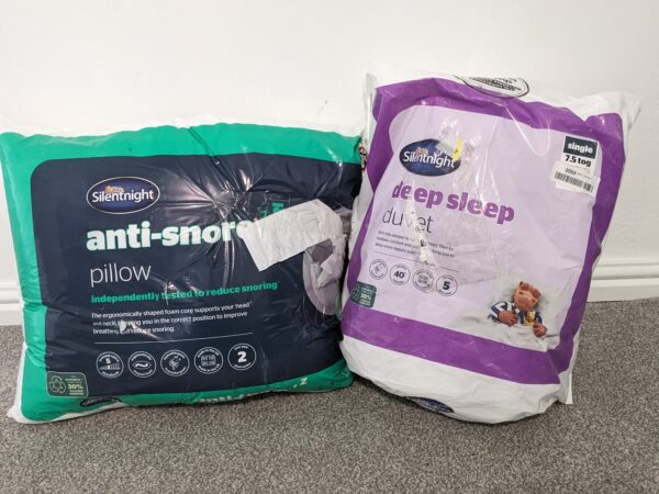 Silentnight Sleep Bundle – Anti-Snore Pillow + Deep Sleep 7.5 Tog Single Duvet