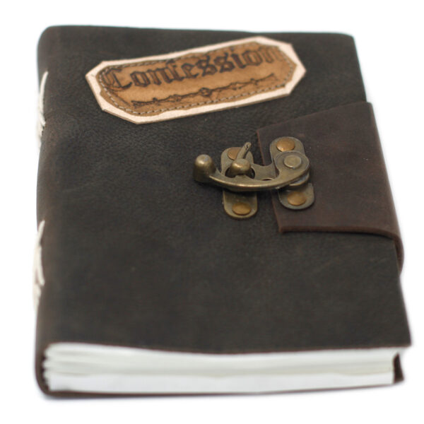 Leather Black Confessions with Lock Notebook (7x5") - Image 2