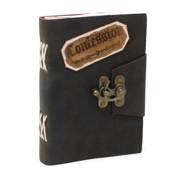 Leather Black Confessions with Lock Notebook (7x5") - Image 4