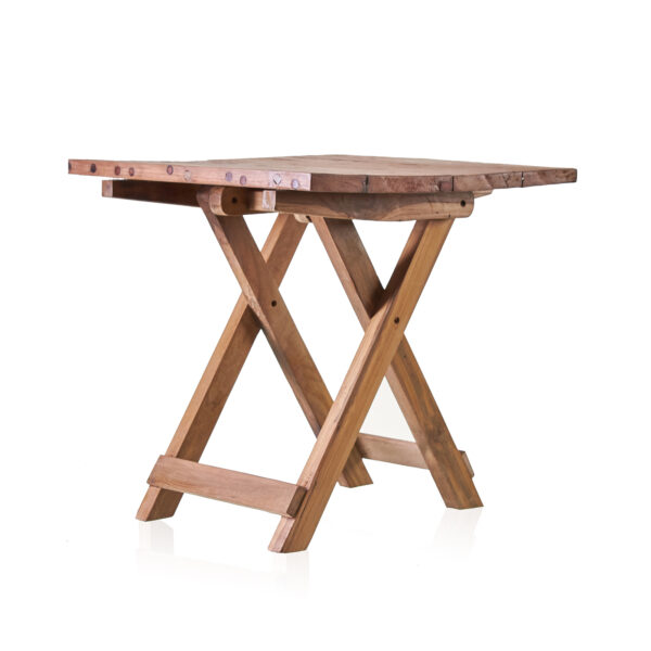 Square Folding Coffee Table - 50cm - Recycled Wood - Image 6
