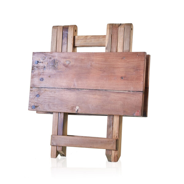 Square Folding Coffee Table - 50cm - Recycled Wood - Image 5
