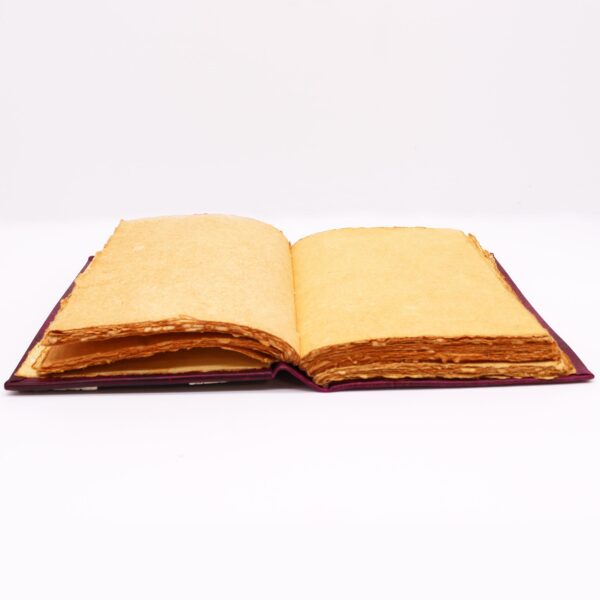 Heafty Red Tan Book - Zinc Hamsa Decor - 200 Deckle Edges Pages - 26x18cm - Image 4