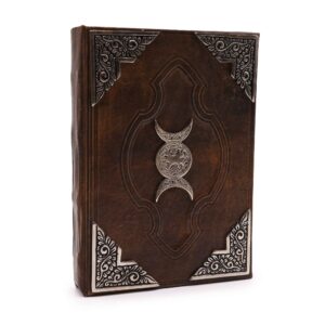 Heafty Brown Tan Book - Zinc Triple Moon Decor
