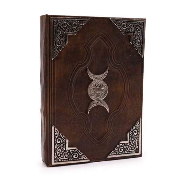 Heafty Brown Tan Book - Zinc Triple Moon Decor