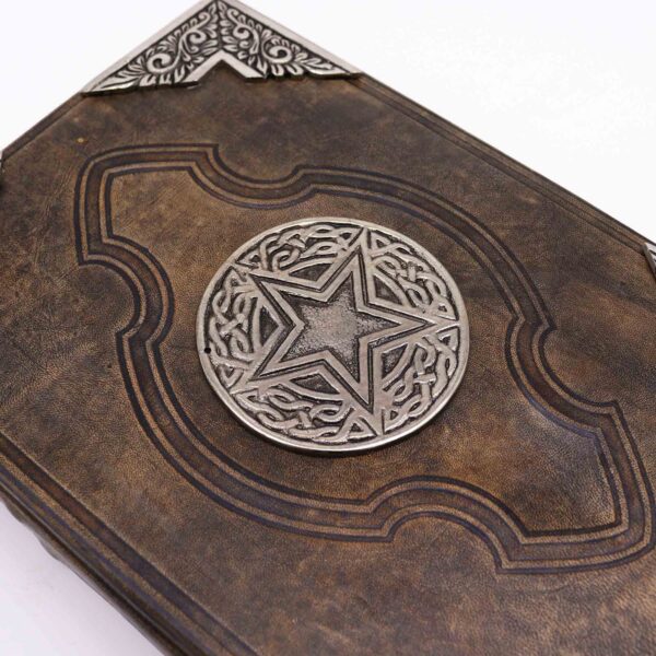 Heafty Brown Tan Book - Zinc Pentagon Decor - 200 Deckle Edges Pages - 26x18cm - Image 5