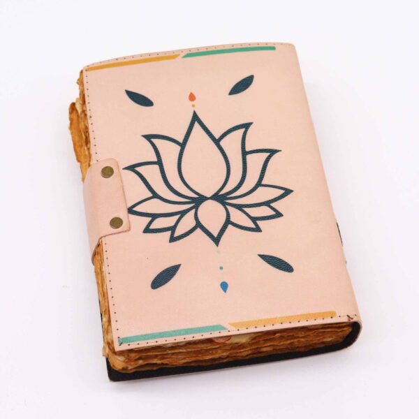 Leather Seven Chakra Colours Deckle-edge Notebook - Image 3