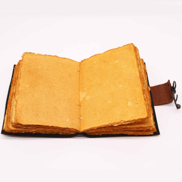 Leather Lotus Mandala Deckle-edge Notebook - Image 2