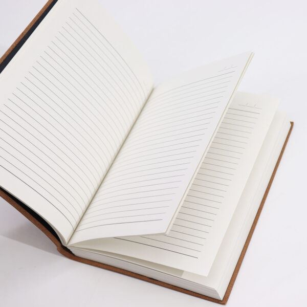Lrg Dark Tan Daily Note Book - 100 Lined Pages - 20x15cm - Image 3