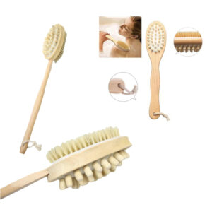 Double-Sided Long Handle Wooden Bath Brush – 40cm Body & Back Scrubber