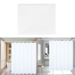 Bathroom Shower Curtain Mould Proof Mildew Resistant Curtain 1.8 m x 1.8m - White