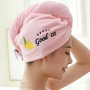 Pink Coral Fleece Hair Wrap Towe
