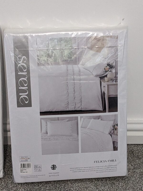 2X KING SIZE Bed Set – Boutique Fitted Sheet & Serene Quilt Set in White (Original Packaging) RRP £75-150 - Image 5