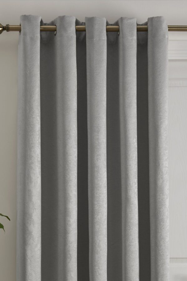 2X Fusion STRATA Silver Eyelet Door Curtains – 168×213cm – Dim-Out Panels – RRP £50+ - Image 6