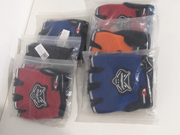 LOT 100 – 6X Kids & Adult Half Finger Cycling Gloves – Mixed Colors - Image 2