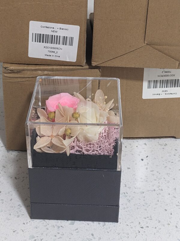 LOT 103 – 5x Decorative Jewellery Gift Boxes with Preserved Flowers - Image 2