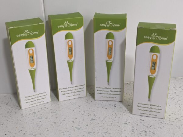4x Easy@Home Digital Thermometers – Oral, Rectal or Underarm Use