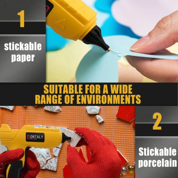 Cordless Hot Melt Glue Gun Replace For DeWalt 18V Battery 10 Pieces Glue Sticks 11 mm, (No Battery) - Image 4