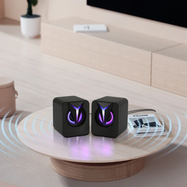 USB Wired Computer Speakers PC Sound Box HIFI Stereo 3.5mm Jack with RGB LED Light Game Speaker For Desktop Computer - Image 2