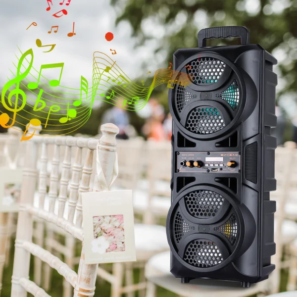 3000W Portable Bluetooth Speaker Subwoofer Heavy Bass Sound System DJ Party Home Outdoor Speakers & Microphone Remote LED Light - Image 5