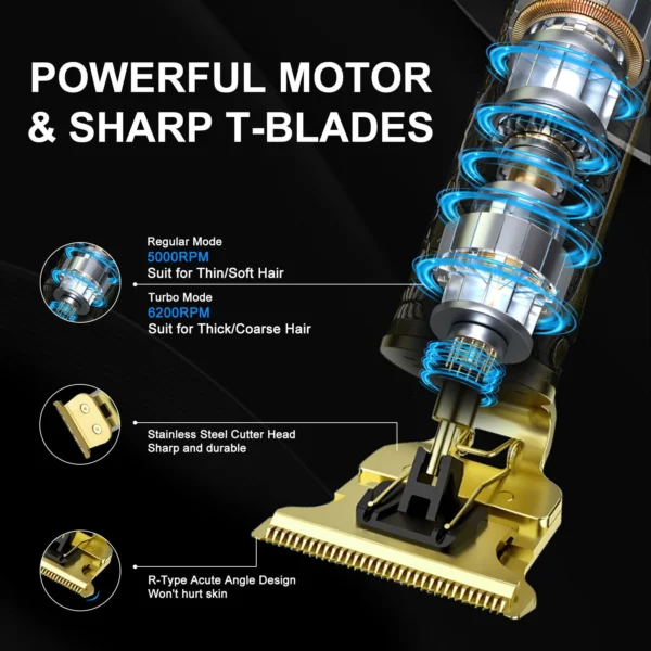 Sejoy Professional Hair Clippers Cordless Electric Hair Trimmer Shaving Machine Cool Design Cutting Barber Beard - Image 3