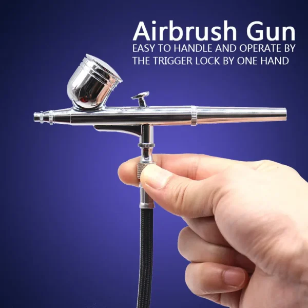 Mini Airbrush Compressor Kit – Dual Action 0.3mm Spray Gun - Image 2