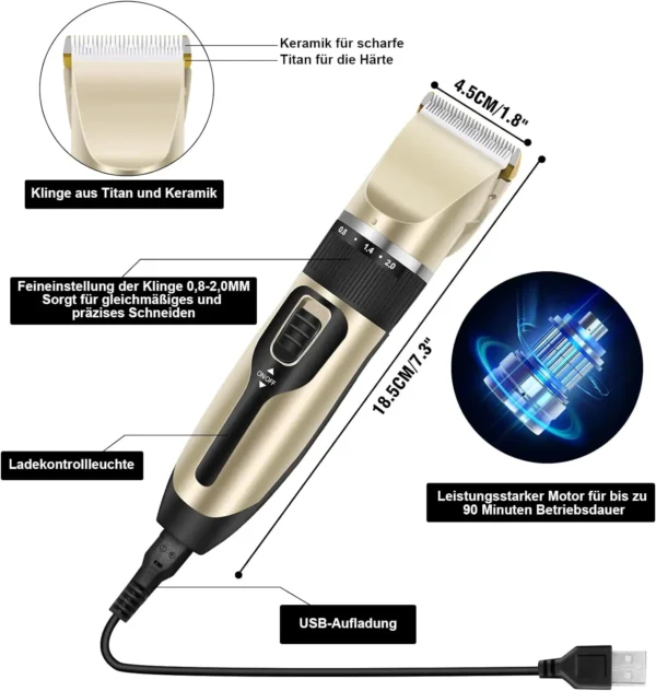 DayPlus Professional Electric Hair Trimmer Rechargeable Body Beard Precision Trimmer Barber, Men Pets Trimmer Barber Shaver - Image 4