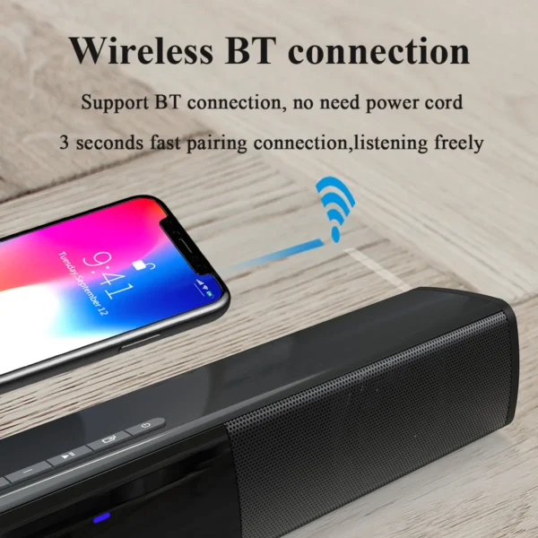 TV Soundbar Bluetooth Speaker – 3D Surround Home Theater System with Wireless/Wired Modes, FM, AUX & TWS - Image 4