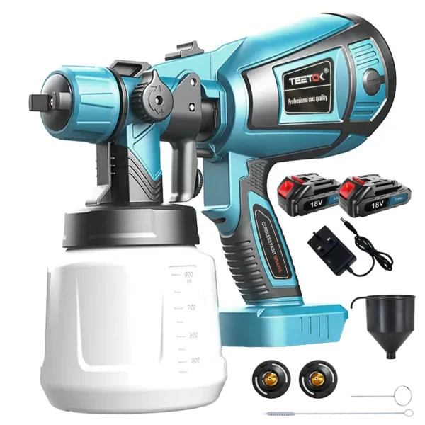 Cordless Paint Sprayer for Makita 18V 2pcs Battery Mini Paint Sprayer 1000ml Tank for Walls Ceilings, Fence, Wood - Image 7