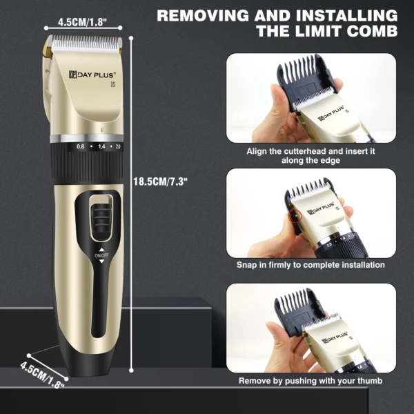 Professional Hair Trimmer, All-in-1 Body Hair Trimmer, Cordless Precision Trimmer, 90 Minutes Ultrasonic Sharp Blade for Men, Ki - Image 6