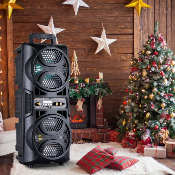 Bluetooth Karaoke Party Speaker – Portable PA System with Mic, Remote, FM, AUX & LED Lights - Image 3
