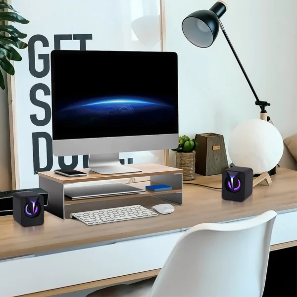 USB Wired Computer Speakers PC Sound Box HIFI Stereo 3.5mm Jack with RGB LED Light Game Speaker For Desktop Computer - Image 5