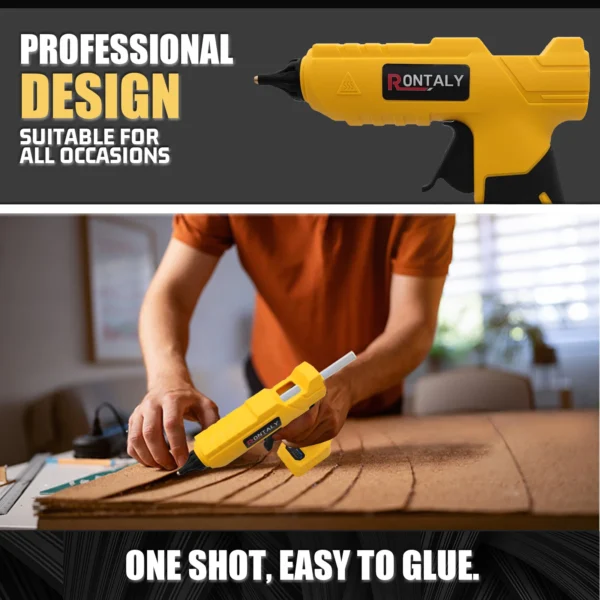 Cordless Hot Melt Glue Gun Replace For DeWalt 18V Battery 10 Pieces Glue Sticks 11 mm, (No Battery) - Image 2