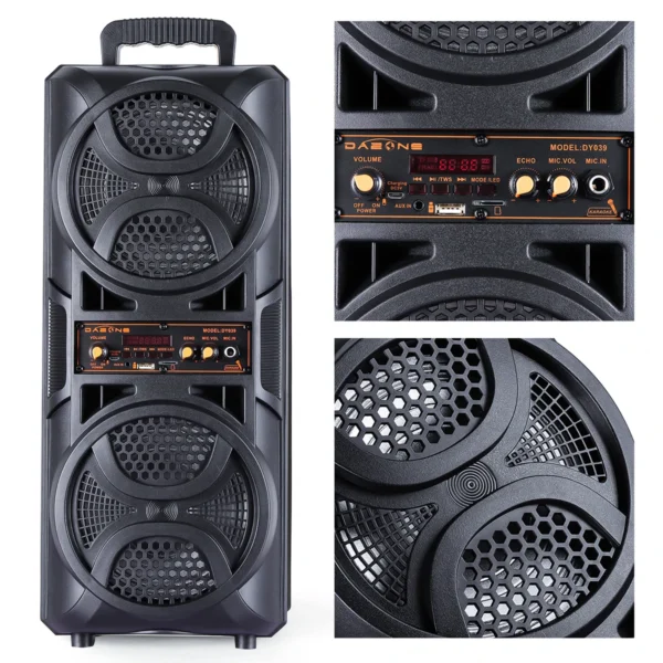 3000W Portable Bluetooth Speaker Subwoofer Heavy Bass Sound System DJ Party Home Outdoor Speakers & Microphone Remote LED Light - Image 6