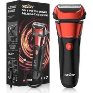 Electric Razor for Men Foil Shaver with 3-Blade Edge Shaving Area, 7500 RPM