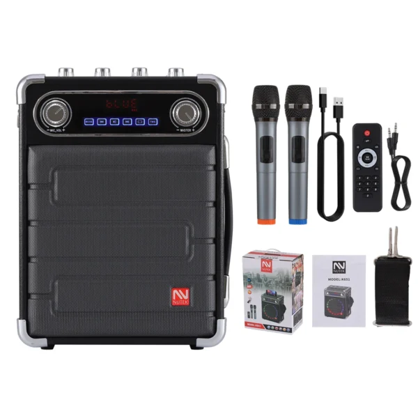 6.5in 5400MAH Portable Bluetooth Speaker Party Karaoke Machine With 2 Microphones - Image 7