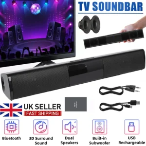 Bluetooth TV Soundbar – 3D Stereo Sound