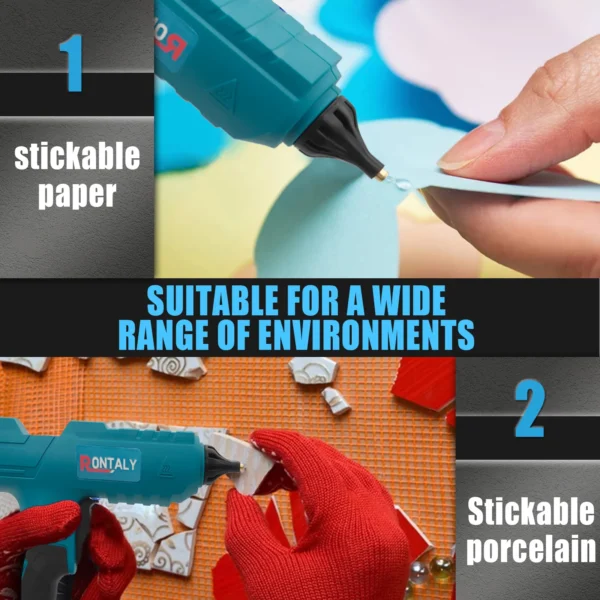 2 Battery Cordless Hot Glue Gun Replace for Makita 18v ,12pcs Glue Sticks, Anti-Drip Nozzle, Heavy Duty & Crafts - Image 3