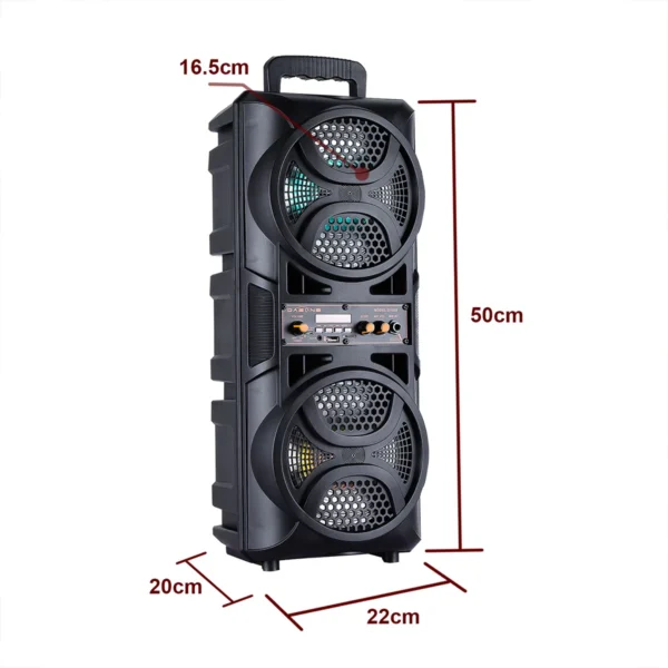 Bluetooth Karaoke Party Speaker – Portable PA System with Mic, Remote, FM, AUX & LED Lights - Image 5