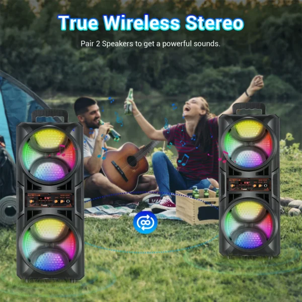3000W Portable Bluetooth Speaker Subwoofer Heavy Bass Sound System DJ Party Home Outdoor Speakers & Microphone Remote LED Light - Image 4