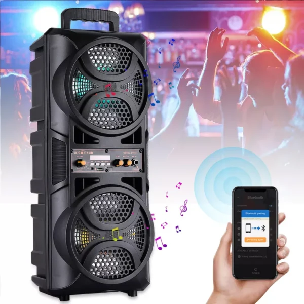 3000W Portable Bluetooth Speaker Sub woofer Heavy Bass Sound System For Party With Microphone, Remote, FM, TWS, AUX, USB, LED - Image 3