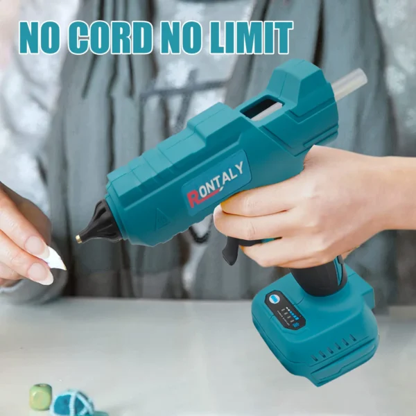 2 Battery Cordless Hot Glue Gun Replace for Makita 18v ,12pcs Glue Sticks, Anti-Drip Nozzle, Heavy Duty & Crafts - Image 4