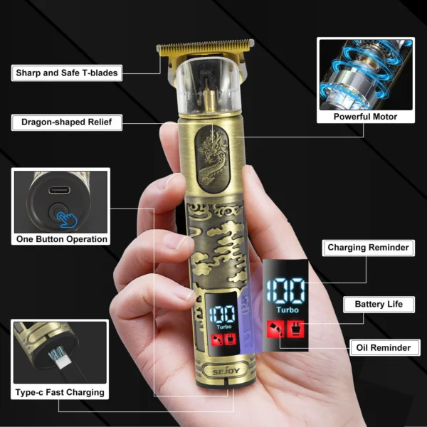 Sejoy Professional Hair Clippers Cordless Electric Hair Trimmer Shaving Machine Cool Design Cutting Barber Beard - Image 2