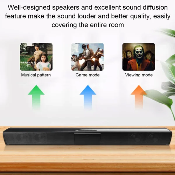 Home Theater Sound System Bluetooth Speaker For TV Soundbar Box Powerful Surround Subwoofer Stereo AUX FM Radio Music Sound Bar - Image 2