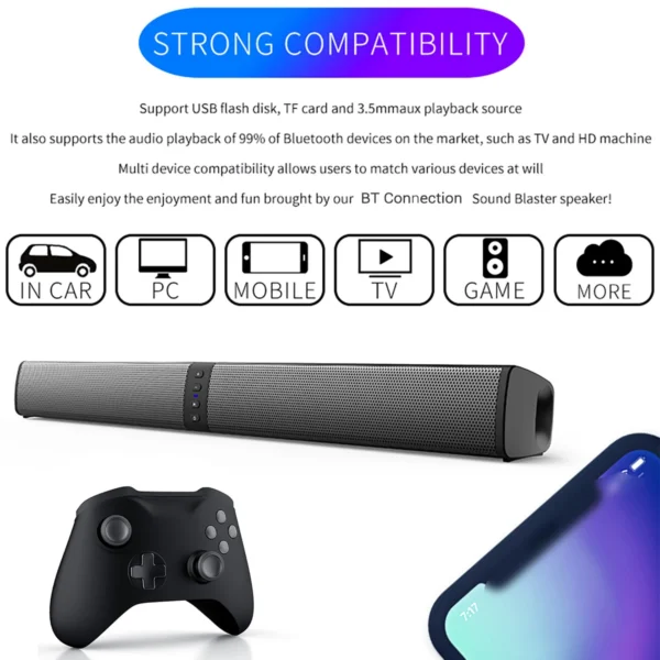Detachable Soundbar 3D Sound Blaster Bar Audio TV PC Computer Subwoofer Wireless Home Theater Speaker - Image 5
