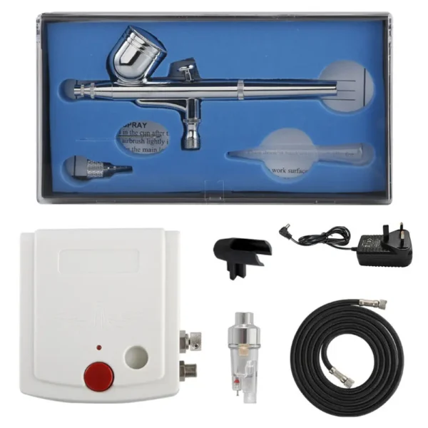 Mini Airbrush Compressor Kit – Dual Action 0.3mm Spray Gun - Image 6