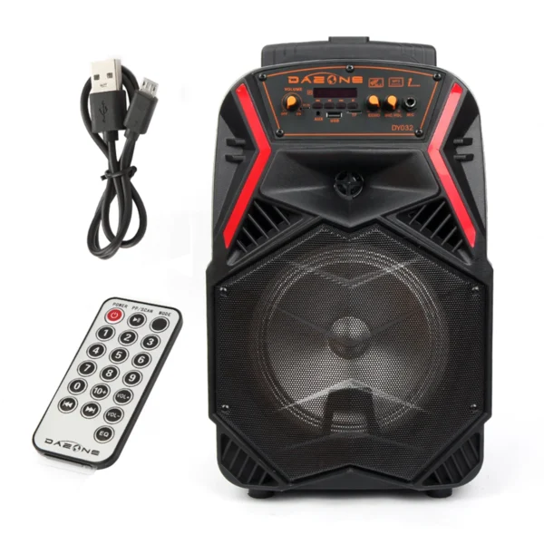 Trolley Speaker 1000W Wireless Party Speaker – 8" Bass, Bluetooth, USB, FM & LED Lights - Image 7