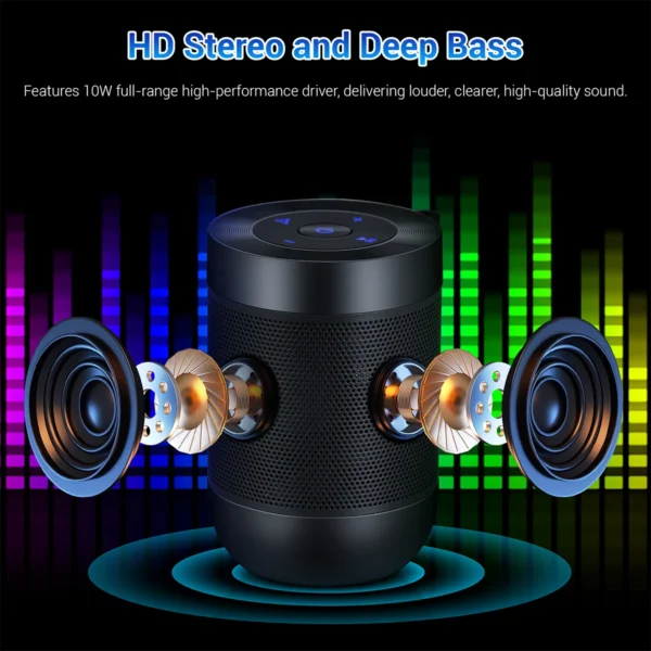 Mini Bluetooth 5.3 Speaker Wireless with HD Stereo Sound IP65 Waterproof Small Portable Speakers Support TF TWS Hands-Free Call - Image 3