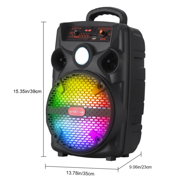 1000W Portable Bluetooth Party Speaker – 8" Subwoofer, LED Lights, Mic - Image 6