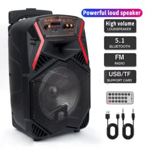 Portable Bluetooth Trolley Speaker – 8" Bass Subwoofer